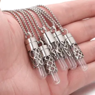 Rvs Aromatherapie Diffuser Hanger Ketting Open Medaillon Glazen Fles Parfum Olie Opslag Ketting Vrouwen Aroma Sieraden