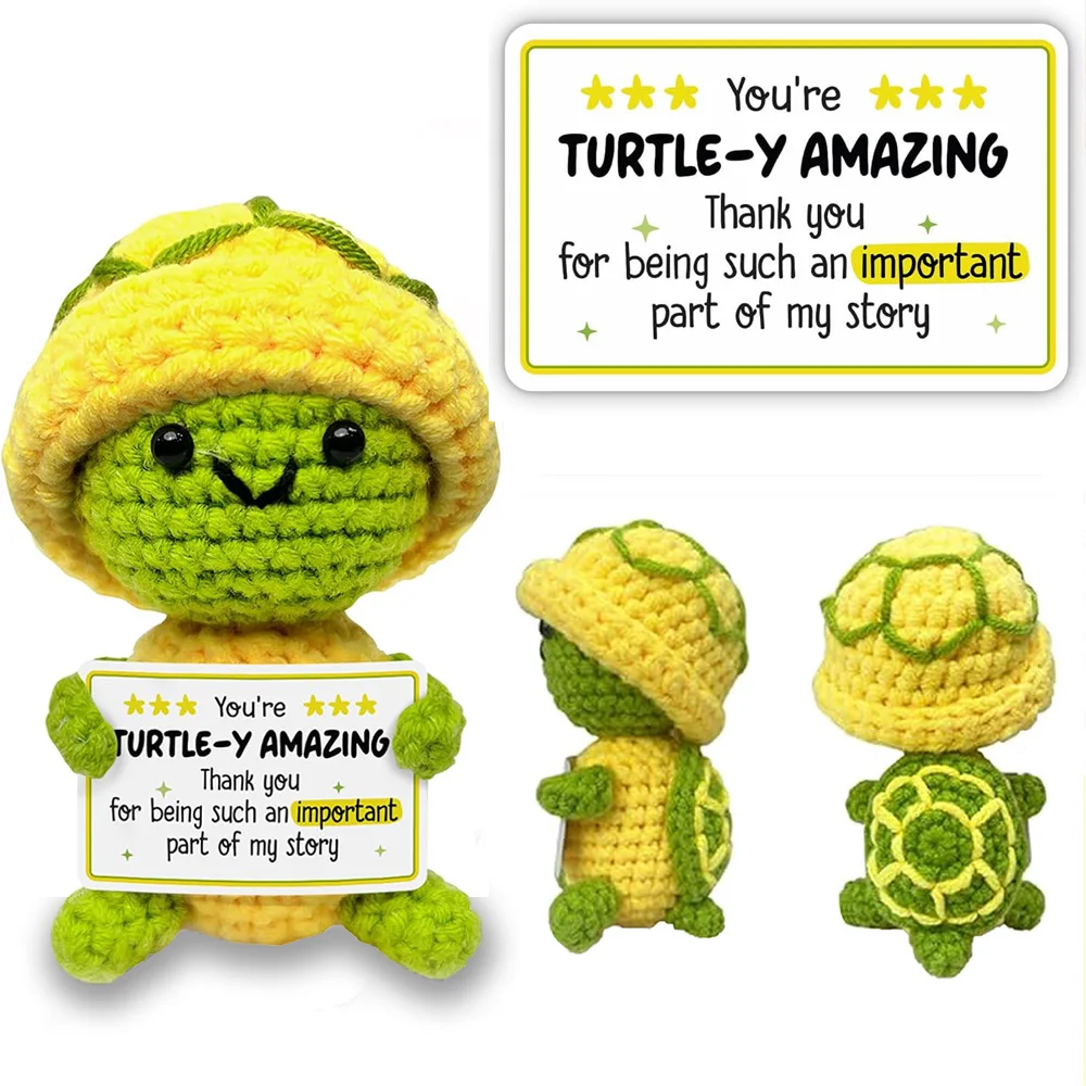Positieve energie gehaakte pop zak knuffel handgemaakte gebreide pluche aardappel plant avocado bij schildpad eend grappige emotionele ondersteuning cadeau - Afbeelding 5