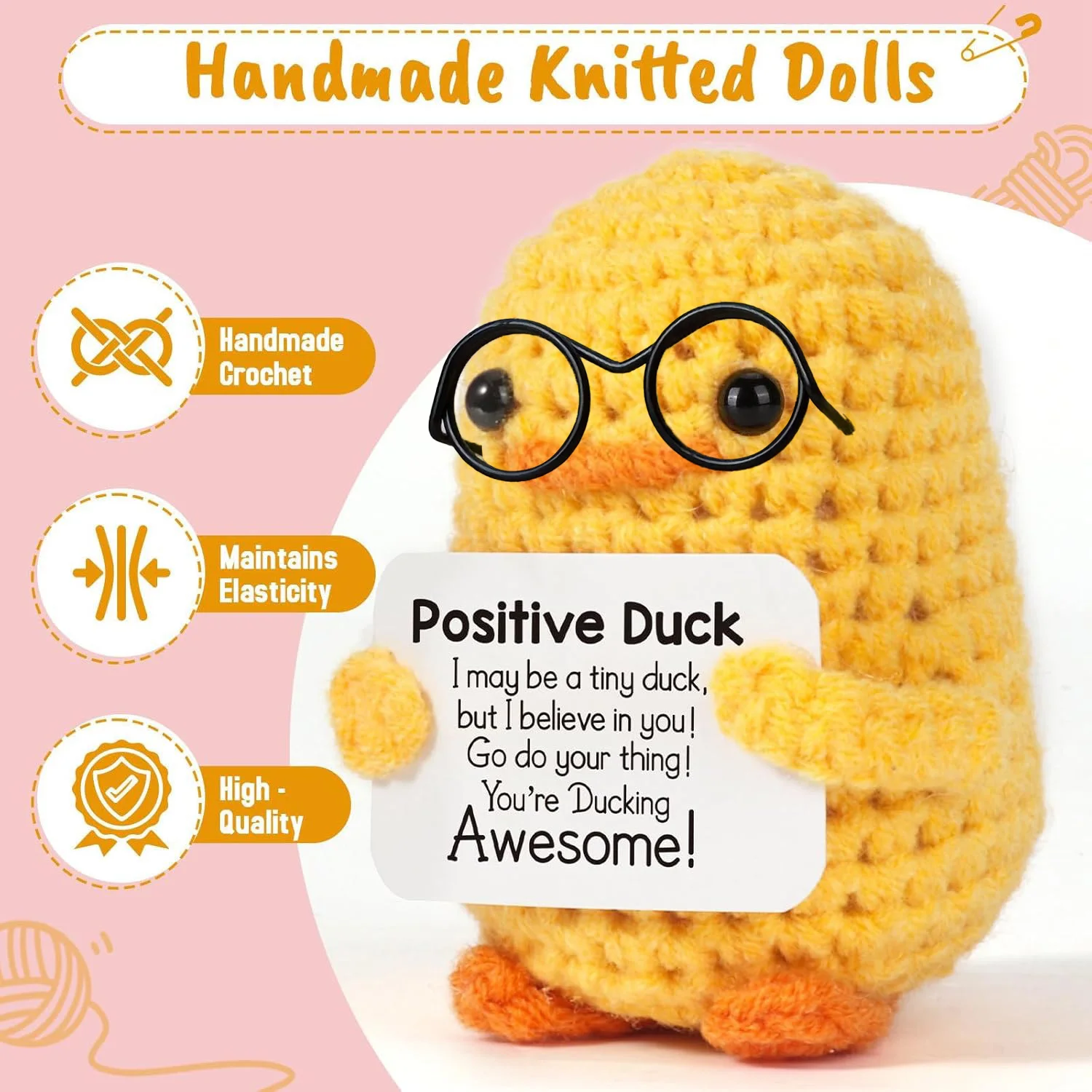 Positieve energie gehaakte pop zak knuffel handgemaakte gebreide pluche aardappel plant avocado bij schildpad eend grappige emotionele ondersteuning cadeau - Afbeelding 6